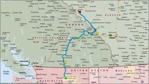 Omak, WA to Jasper, AB